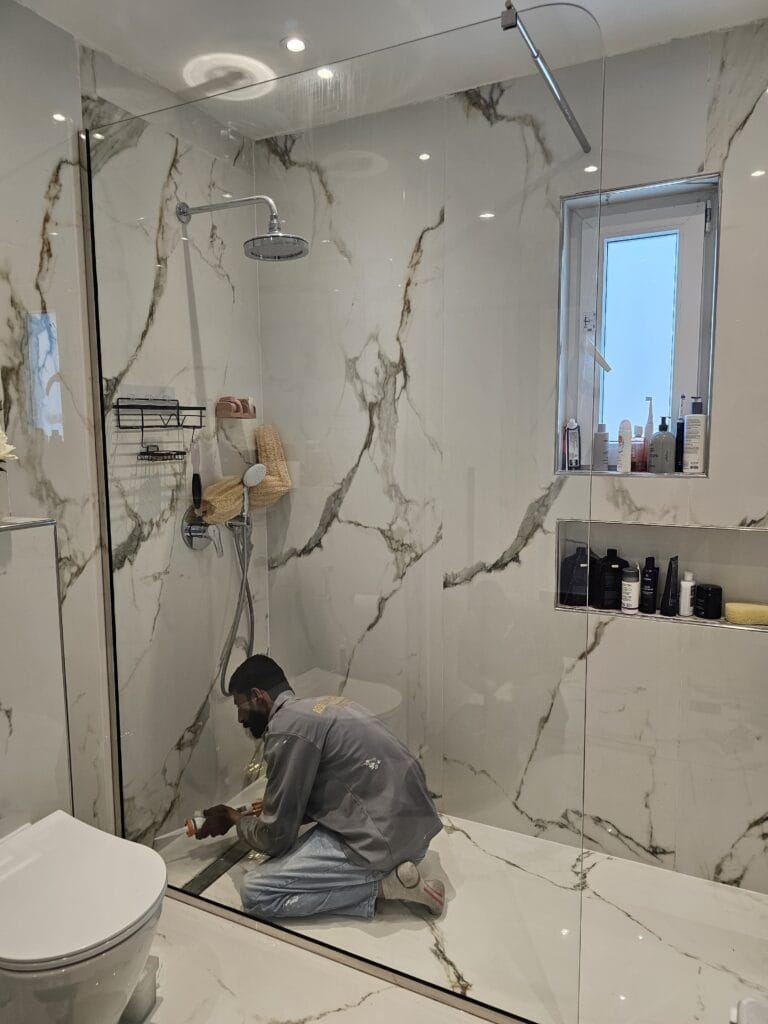 Royalsons Experts working on a bathroom remodeling project