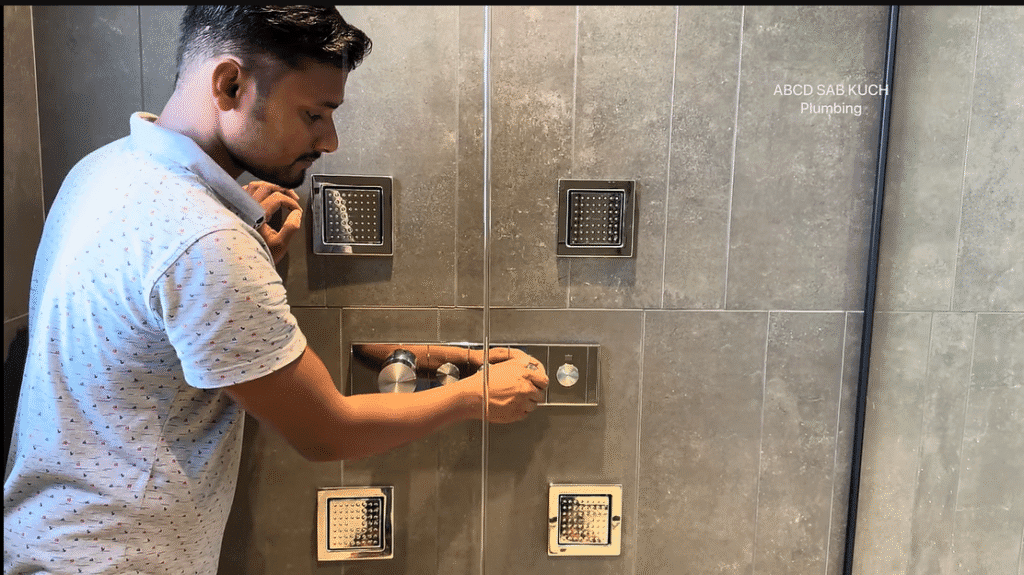 Bathroom plumbing installation by plumber in Dubai