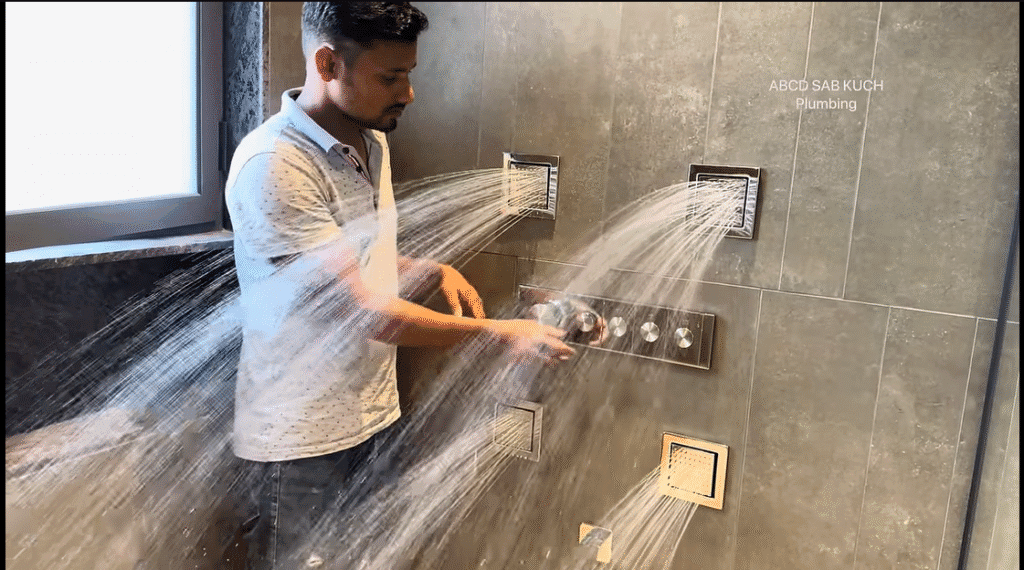 Plumber fixing a leaking pipe in Dubai home