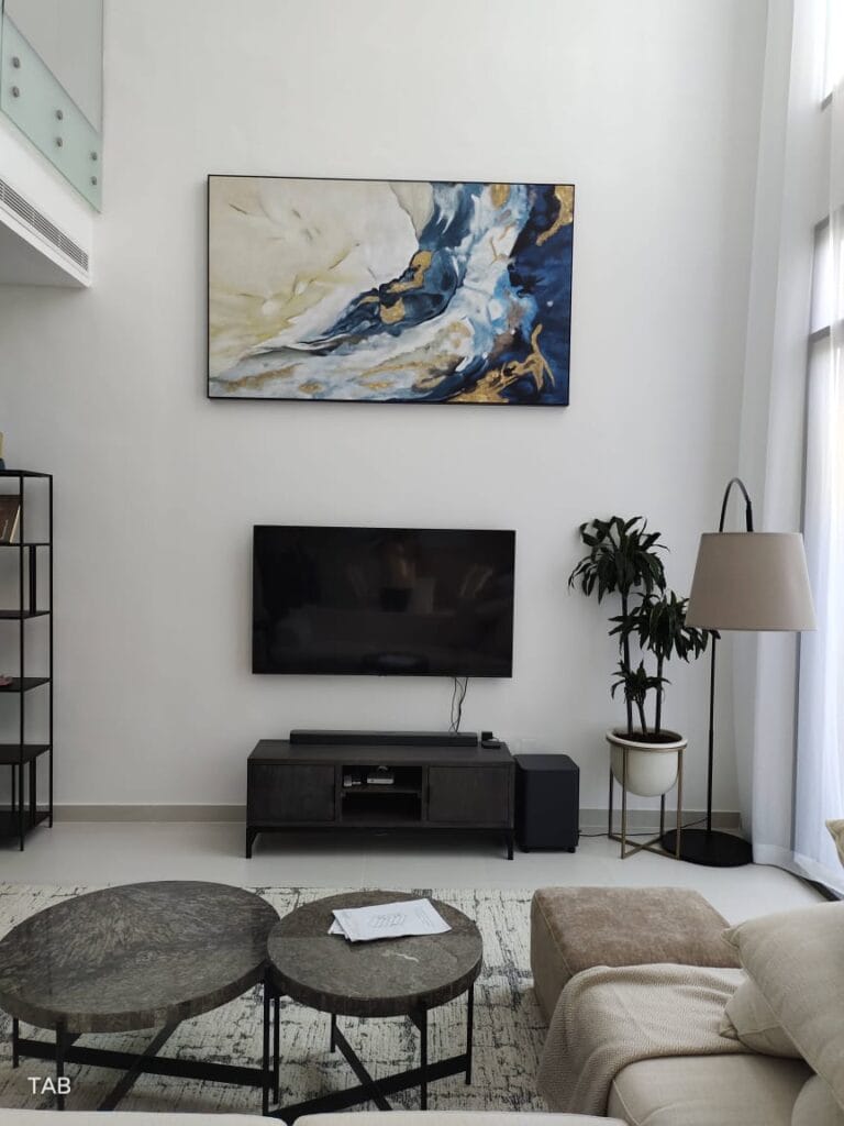 Modern villa interior remodeling with elegant design and custom layout.